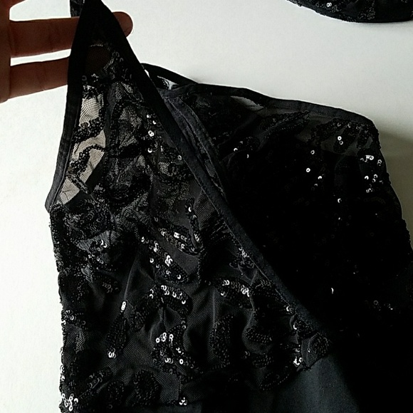 Black Sheer 2 piece gown - delicate black lace XS - Picture 6 of 9